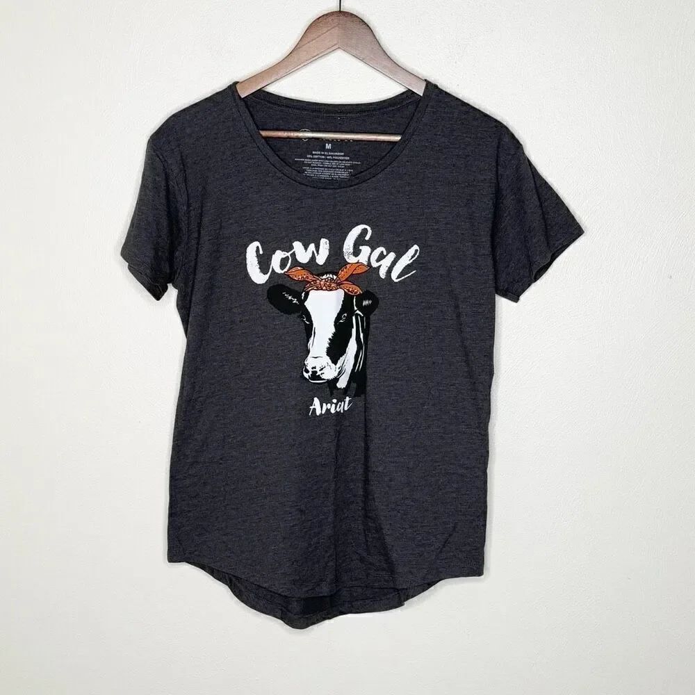 Ariat “Cow Girl” Screen Print Short Sleeved Tee Shirt - Women’s US M